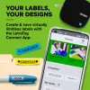 DYMO LetraTag 200B Bluetooth -tarratulostin | kompakti tarratulostin | yhdistyy langattoman Bluetooth-teknologian kautta iOS- ja Android-laitteisiin | sisältää 1 valkoisen paperitarrarullan | musta