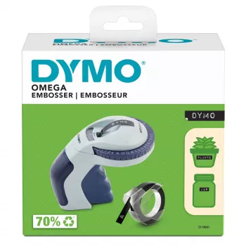 DYMO Omega kohokuvatarratulostin | pieni tarratulostin kääntöpyörällä ja ergonomisella muotoilulla | kotiin, tee-se-itse-töihin ja askarteluun (£/€ÄÖ & Ü)