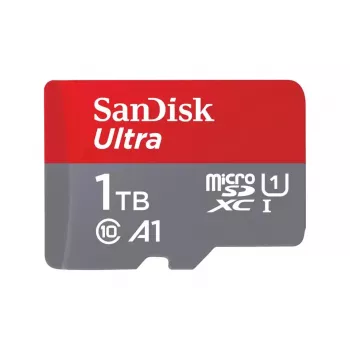 MicroSDXC-muistikortti SANDISK 1 TB UHS‑I U1 A1 Class 10, 150 MB/s, harmaa (sisältää SD-adapterin)