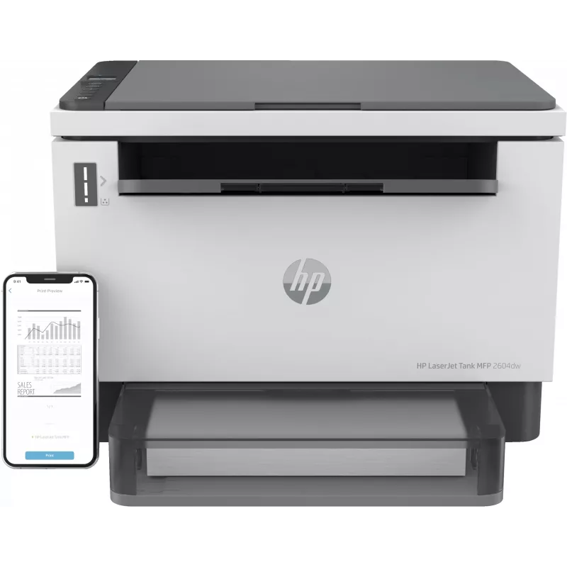 HP LaserJet Tank MFP 2604dw tulostin, laser, monitulostus, 600 x 600 DPI, A4, suoratulostus, harmaa