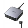 Ugreen 40914 Nexode 200W GaN työpöytä-USB-C-USB-A-laturi, sisäkäyttöön, AC, 21 V, 5 A, 2 m, musta, harmaa