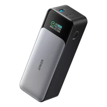 Kannettava laturi Anker 737 (A1289011) – 24000 mAh, 140 W, 2× USB-C + 1× USB-A, hopea/musta