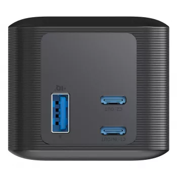 Kannettava laturi Anker 737 (A1289011) – 24000 mAh, 140 W, 2× USB-C + 1× USB-A, hopea/musta