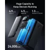 Kannettava laturi Anker 737 (A1289011) – 24000 mAh, 140 W, 2× USB-C + 1× USB-A, hopea/musta
