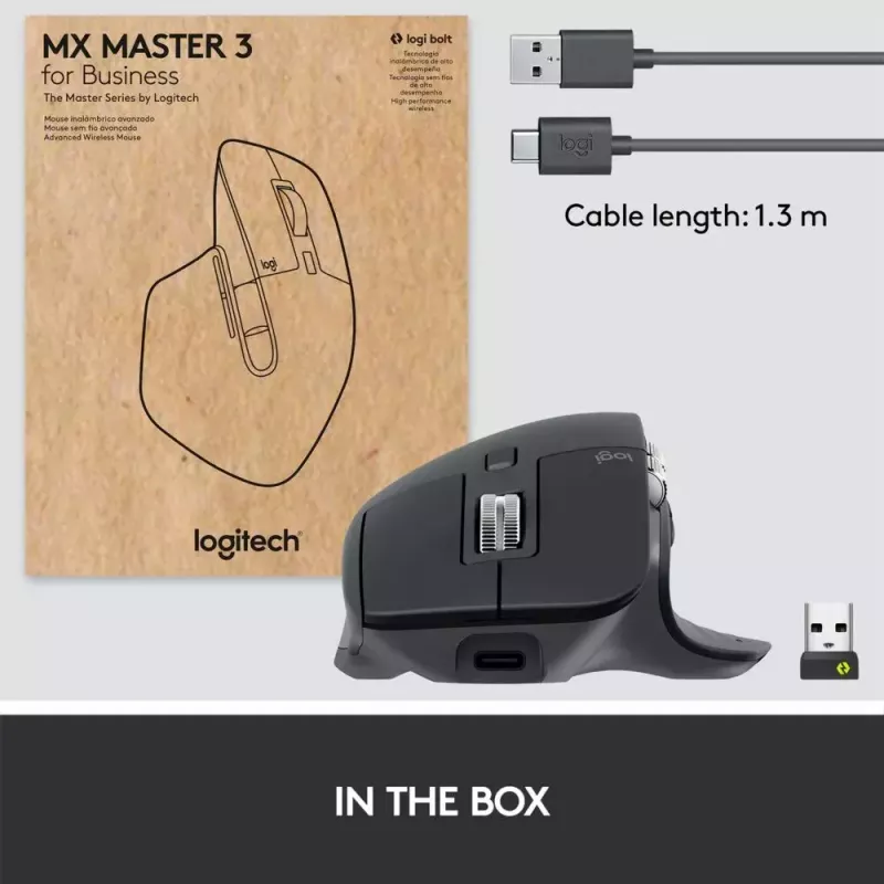 LOGITECH MX Master 3S for Business – langaton Bluetooth-hiiri – grafiitti