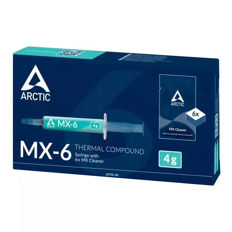 ARCTIC MX-6 ULTIMATE Performance -lämpötahna + MX Cleaner, lämpötahna, harmaa, 4 g, 1 kpl, 66 mm, 120 mm