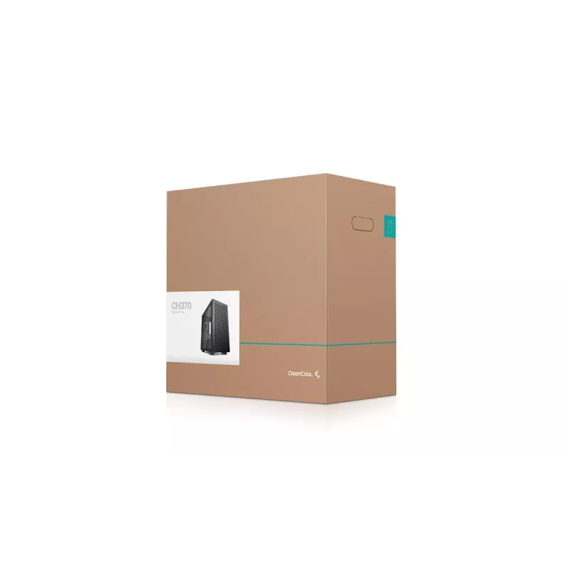 PC-kotelo DeepCool CH370 Mini Tower — microATX/Mini-ITX, karkaistu lasi, tuki jopa 32 cm GPU:lle