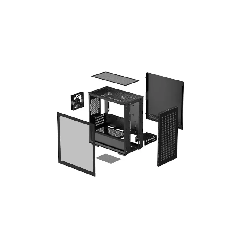 PC-kotelo DeepCool CH370 Mini Tower — microATX/Mini-ITX, karkaistu lasi, tuki jopa 32 cm GPU:lle