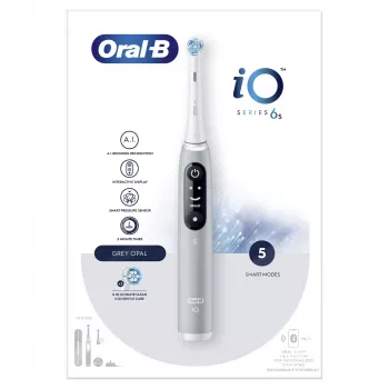 Oral-B iO 6S aikuisten värähtelevä hammasharja harmaa, valkoinen