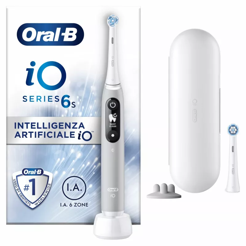 Oral-B iO 6S aikuisten värähtelevä hammasharja harmaa, valkoinen