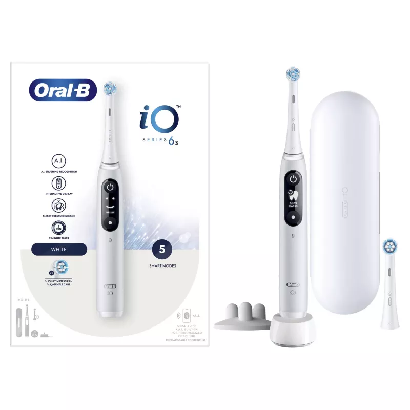 Oral-B iO 6 aikuisten värähtelevä hammasharja valkoinen