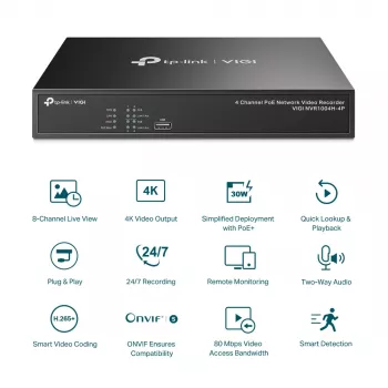 TP-Link VIGI 4-kanavainen PoE+ verkkotallennin
