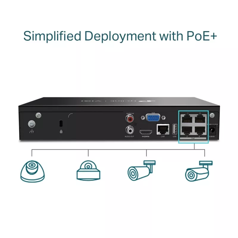 TP-Link VIGI 4-kanavainen PoE+ verkkotallennin