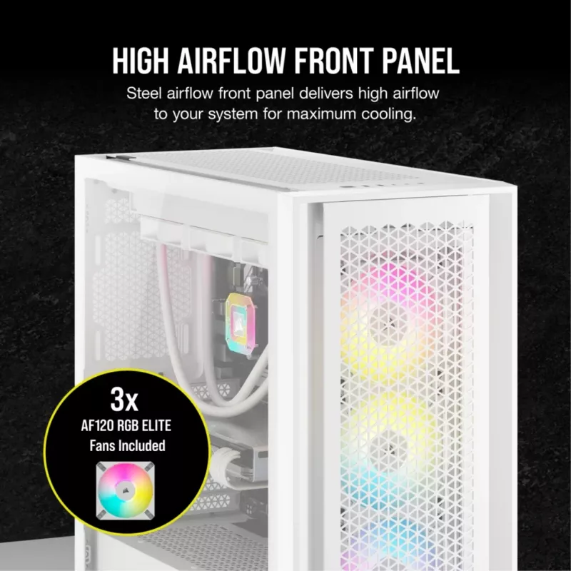 PC-kotelo Corsair iCUE 5000D RGB Airflow Midi-Tower valkoinen