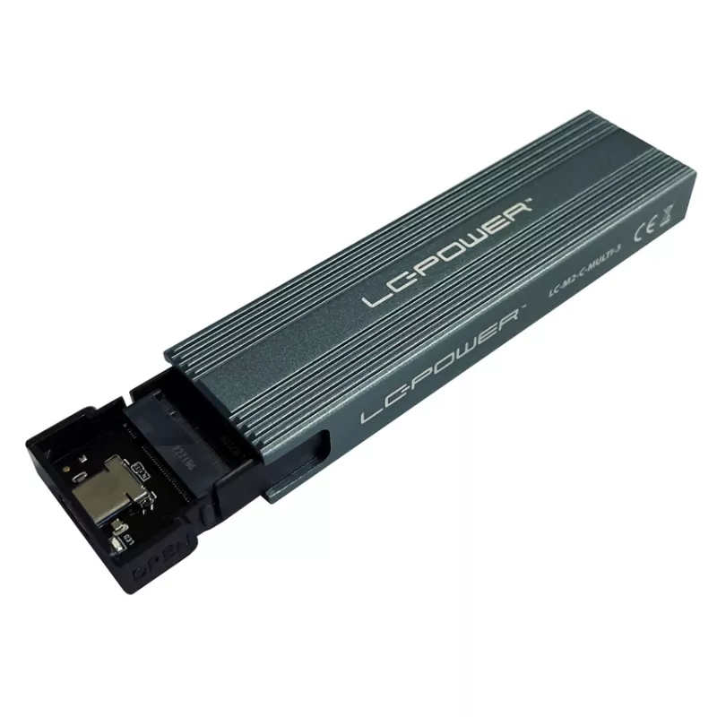 LC-POWER SSD-kotelo - M.2 LC-M2-C-MULTI-3 Lc-power USB3.2 M.2-SSD-kotelo (NVMe & SATA)
