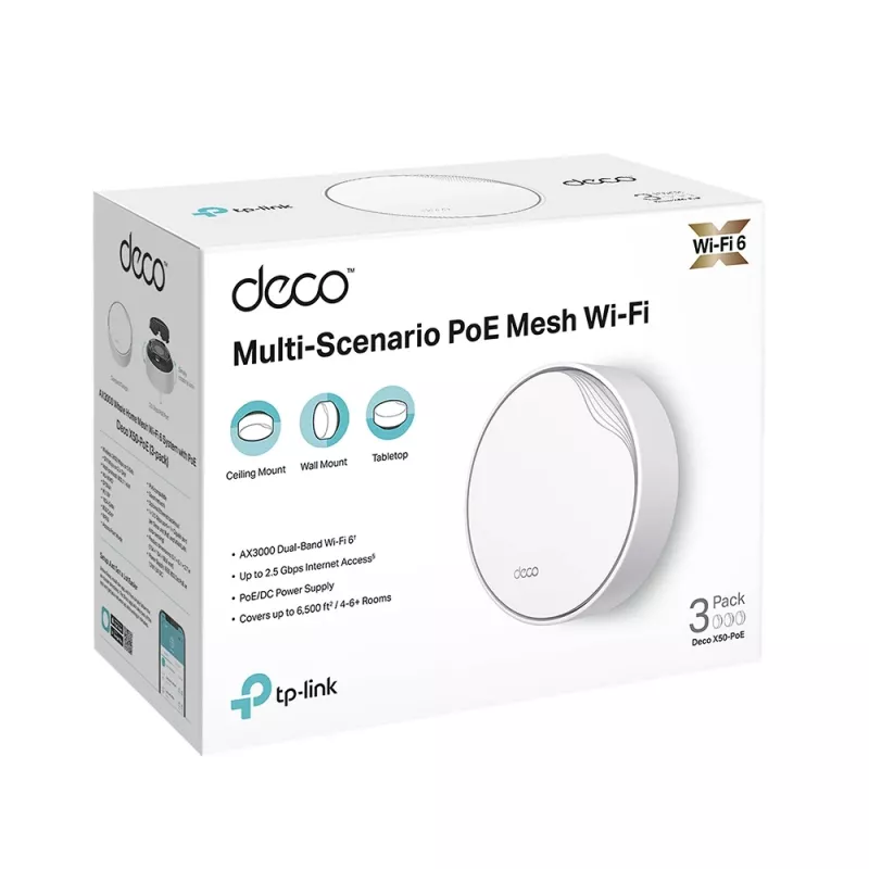 TP-Link AX3000 Whole Home Mesh Wi-Fi 6 -järjestelmä PoE:lla