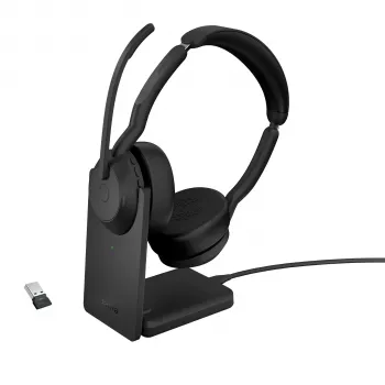 Jabra Evolve2 55 - Link380a UC Stereo (sis. jalustan), langaton, toimisto/asiakaspalvelu, 20 - 20 000 Hz, 130 g, kuuloke, musta