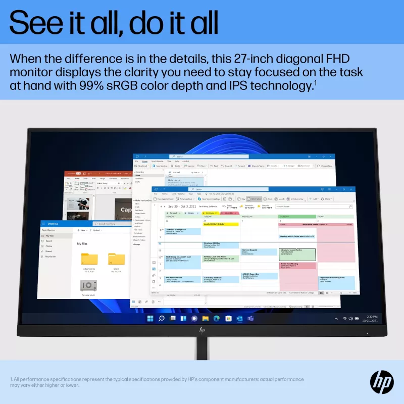 HP E27 G5 FHD -näyttö, 68,6 cm (27