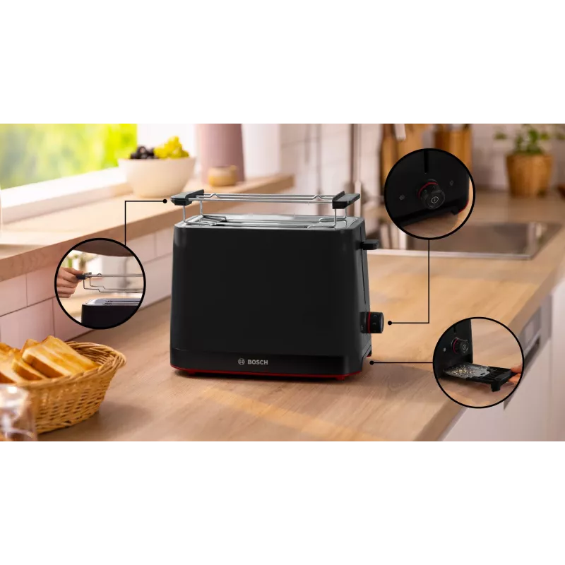 Bosch Serie 6 MSM6M622 tehosekoitin 0,6 L keittiökone 1000 W musta, ruostumaton teräs