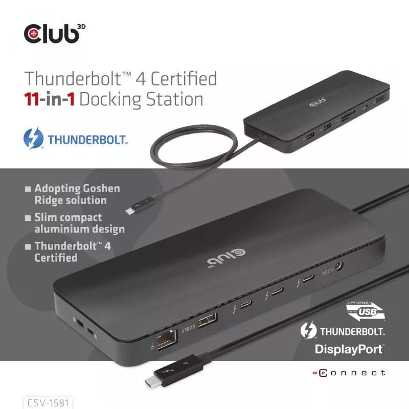 Telakointiasema CLUB3D Thunderbolt 4 Certified 11-in-1 140W