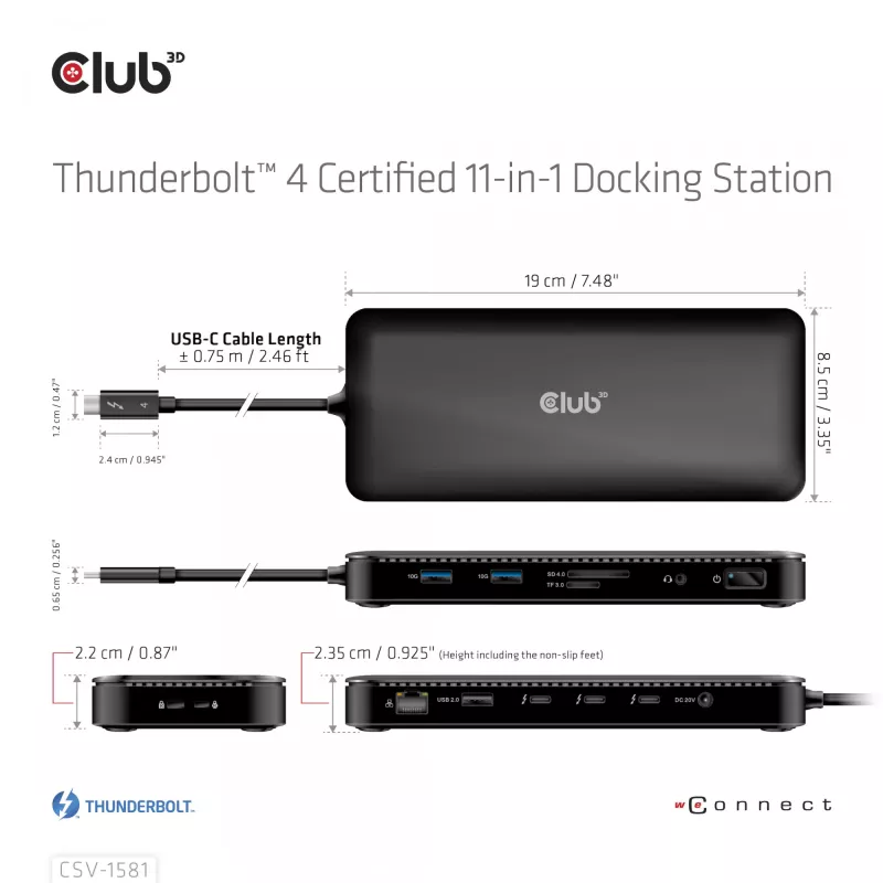 Telakointiasema CLUB3D Thunderbolt 4 Certified 11-in-1 140W
