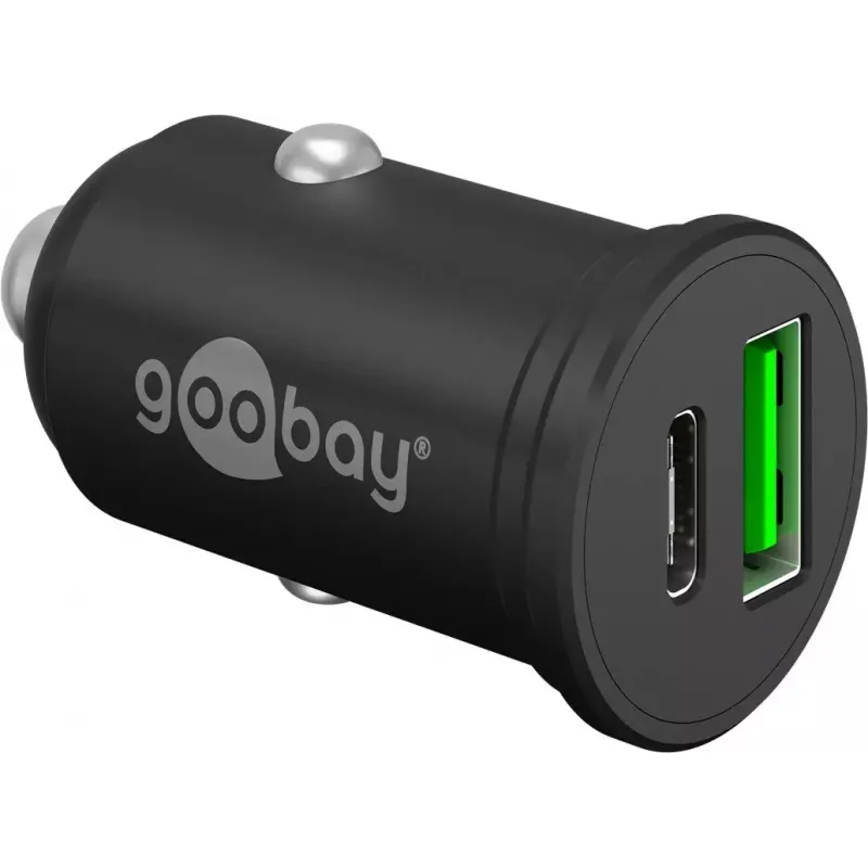 Goobay Dual-USB auto-pikalaturi USB-C PD 45W musta