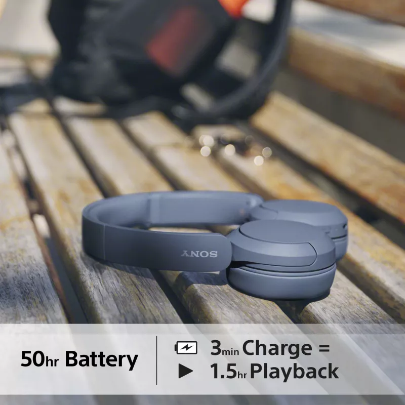 Sony WH-CH520 kuulokkeet langaton panta headset puhelut/musiikki USB Type-C sininen