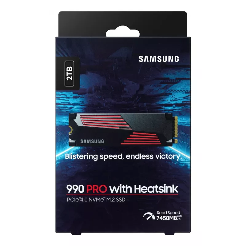 SSD-asema Samsung 990 PRO jäähdytyssiilillä 2000 GB M.2 2280 M.2 NVMe MZ-V9P2T0CW