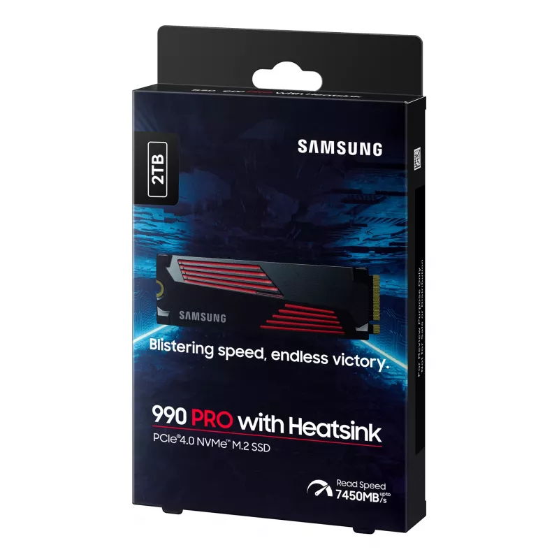 SSD-asema Samsung 990 PRO jäähdytyssiilillä 2000 GB M.2 2280 M.2 NVMe MZ-V9P2T0CW