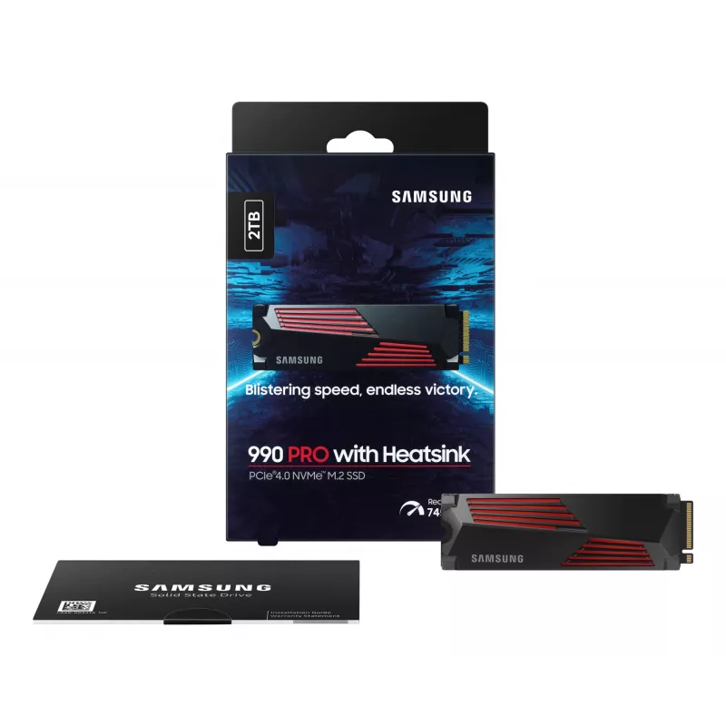 SSD-asema Samsung 990 PRO jäähdytyssiilillä 2000 GB M.2 2280 M.2 NVMe MZ-V9P2T0CW