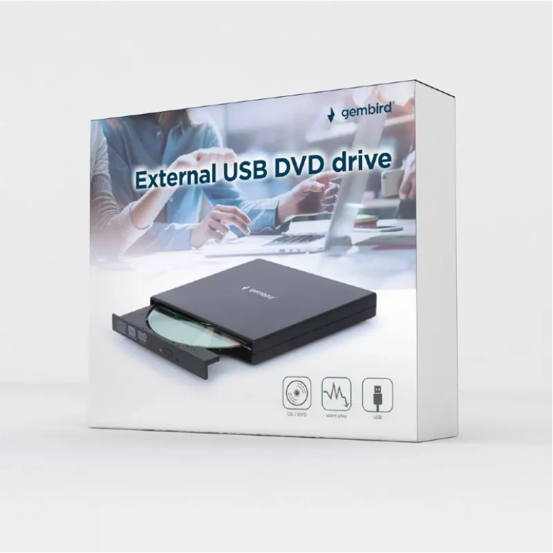 GEMBIRD ulkoinen USB-DVD-Rewriter-asema 24x - musta