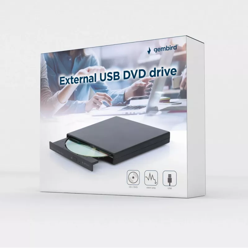 GEMBIRD ulkoinen USB-DVD-Rewriter-asema 24x - musta
