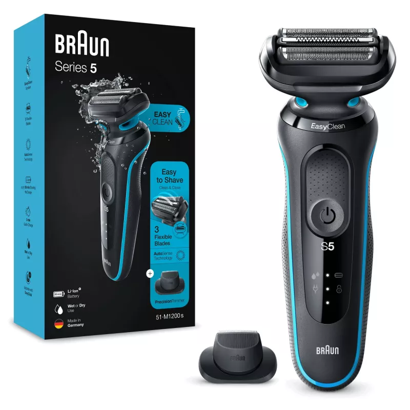 Braun Series 5 51-M1200s miesten parranajokone kalvoparranajokone trimmeri musta, sininen