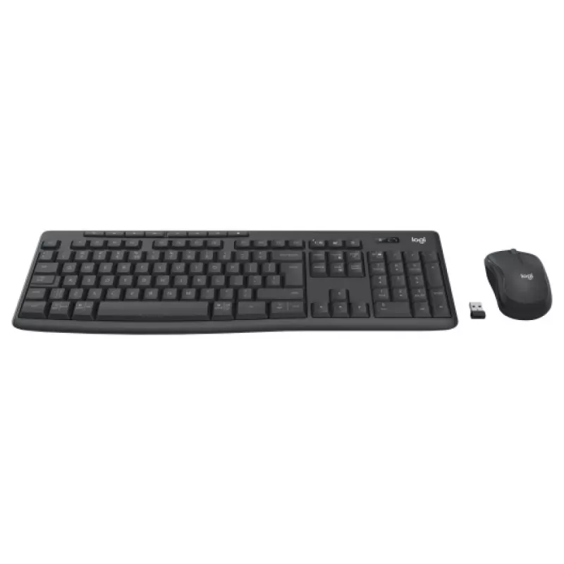Näppäimistö- ja hiirisarja Logitech MK370 Combo for Business — Full-Size QWERTY (US International), RF Wireless + Bluetooth, grafiitti