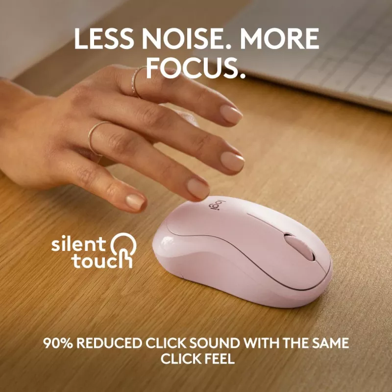 LOGITECH M240 hiljainen hiiri - Bluetooth - pinkki