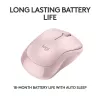 LOGITECH M240 hiljainen hiiri - Bluetooth - pinkki