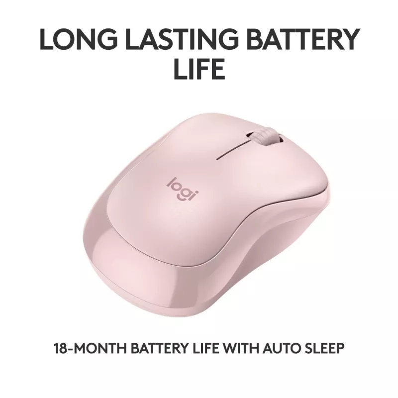 LOGITECH M240 hiljainen hiiri - Bluetooth - pinkki