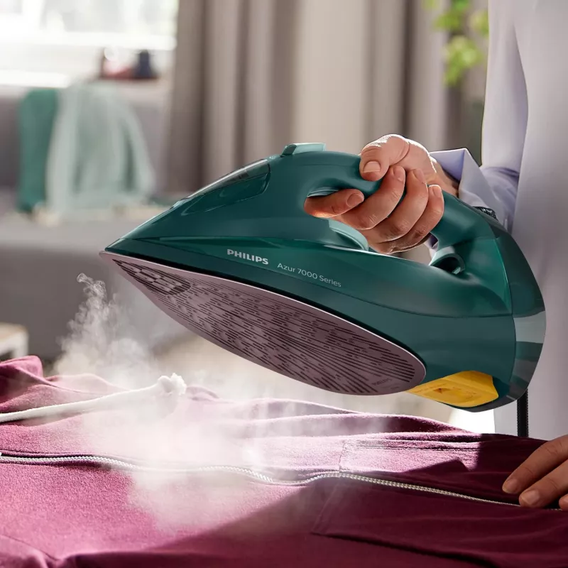 Philips 7000-sarja DST7050/70 silitysrauta höyrysilitysrauta SteamGlide Elite silityspohja 2800 W vihreä