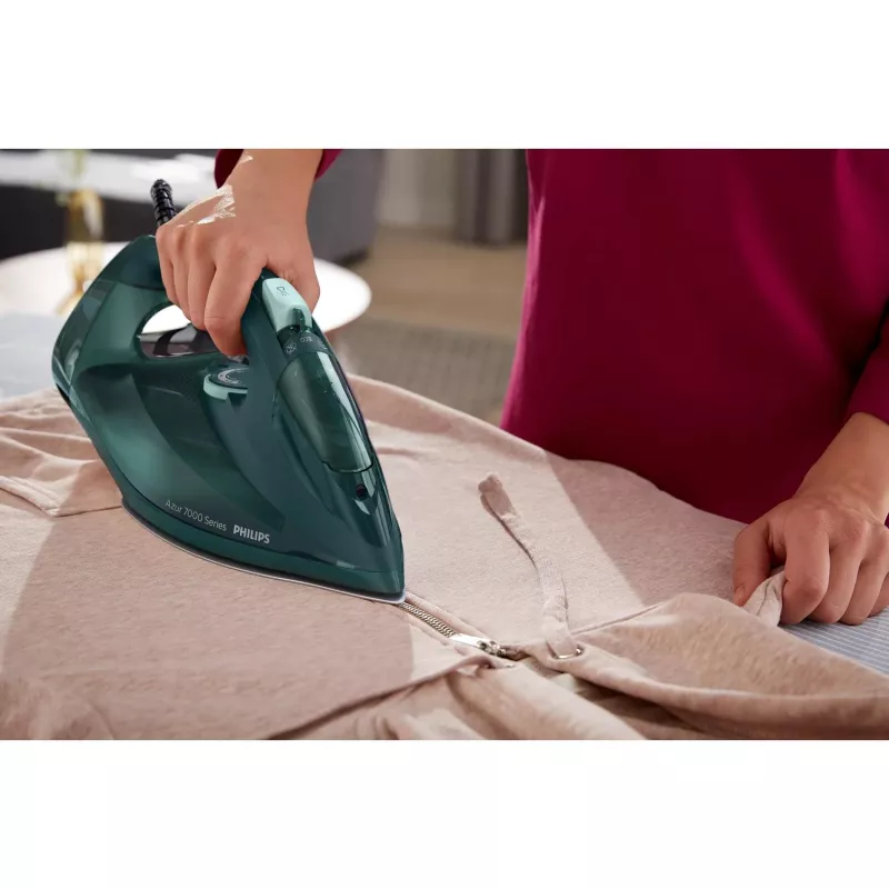Philips 7000-sarja DST7050/70 silitysrauta höyrysilitysrauta SteamGlide Elite silityspohja 2800 W vihreä