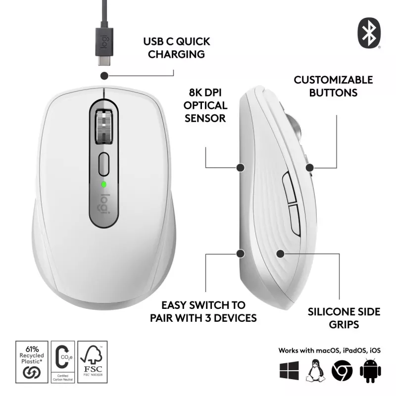 LOGITECH Mx Anywhere 3s For Business - vaaleanharmaa - Emea28-935