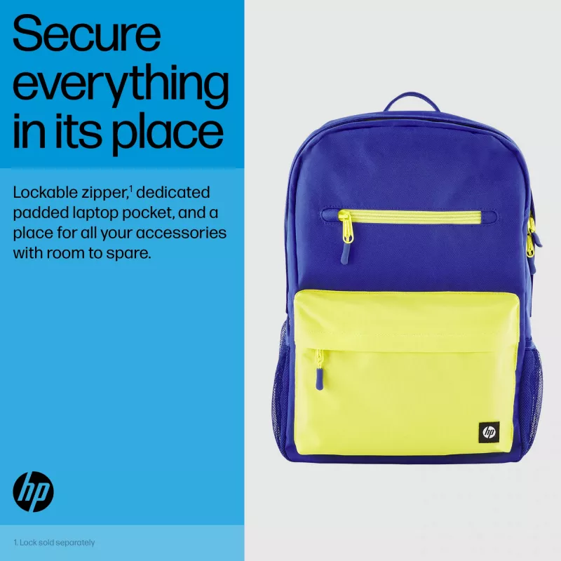 Casual reppu HP Campus Blue Backpack sininen keltainen polyesteri 295x185x435mm