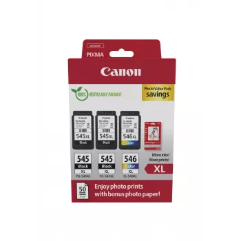Canon 8286B015 mustepatruuna 3 kpl alkuperäinen High (XL) Yield musta, syaani, magenta, keltainen