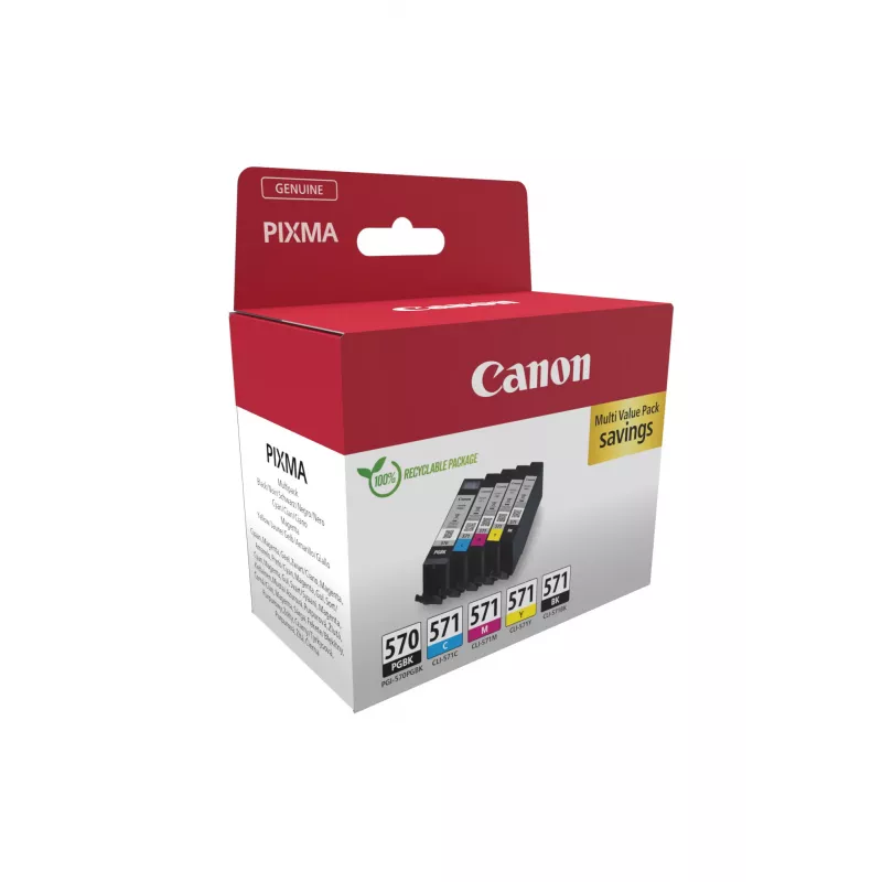 Canon 0372C006 mustepatruuna 5 kpl alkuperäinen musta, syaani, magenta, keltainen