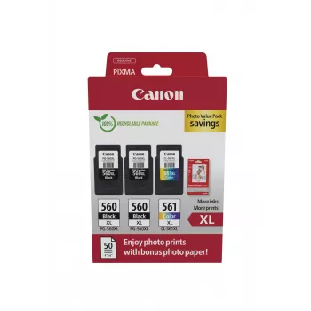 Canon 3712C012 mustepatruuna 3 kpl alkuperäinen korkea (XL) kesto musta, syaani, magenta, keltainen