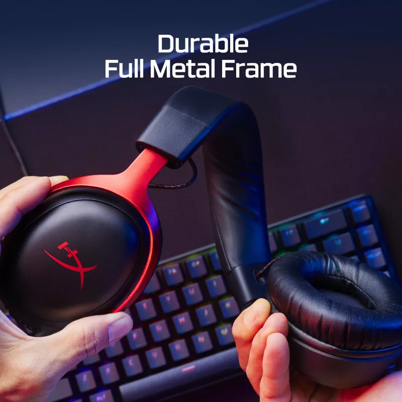 HyperX Cloud III -pelikuulokemikrofoni (musta/punainen)