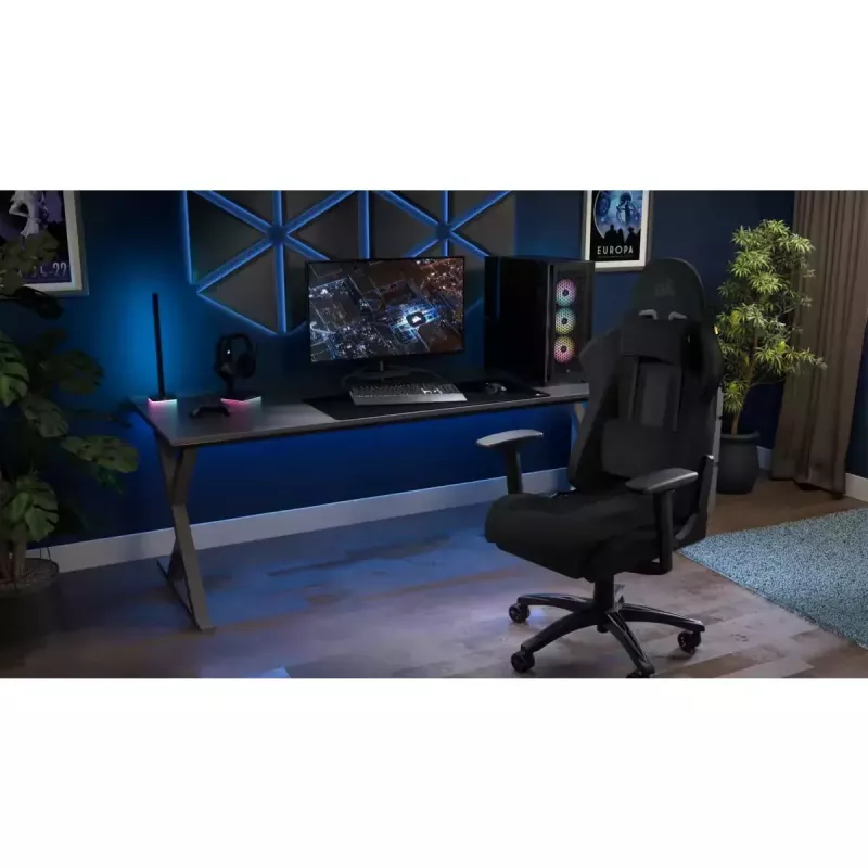 Corsair TC100 RELAXED pehmustettu istuin musta selkänoja 59,5x81 cm