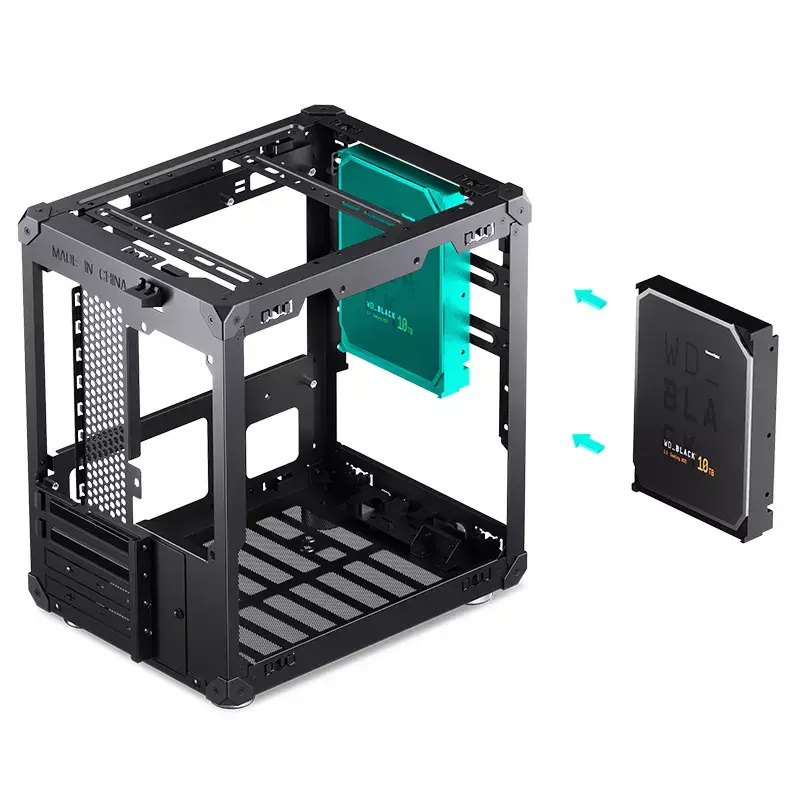 PC-kotelo Jonsbo C6 musta ITX, micro ATX