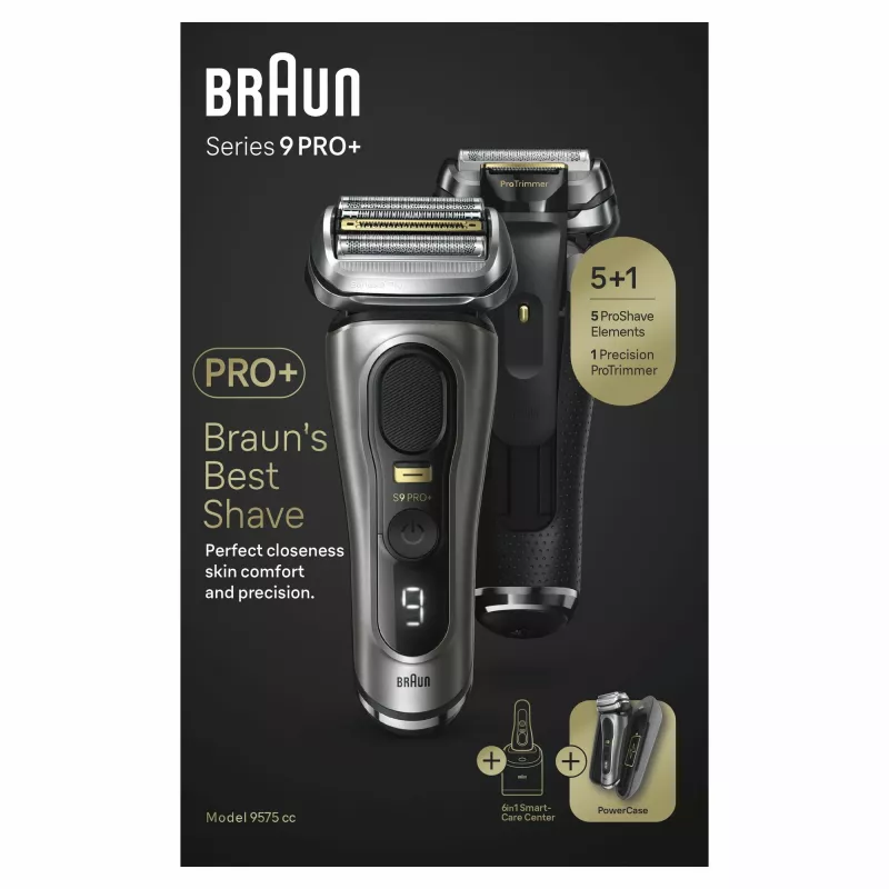 Braun Series 9 Pro+ 9575cc märkä- & kuivaparranajokone kalvosparranajokone trimmeri metalli