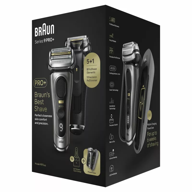 Braun Series 9 Pro+ 9575cc märkä- & kuivaparranajokone kalvosparranajokone trimmeri metalli