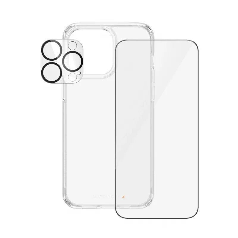 PanzerGlass ® 3-in-1-paketti iPhone 15 Pro Max, Apple, Apple - iPhone 15 Pro Max, kuivakäyttö, iskunkestävä, läpinäkyvä, 1 kpl